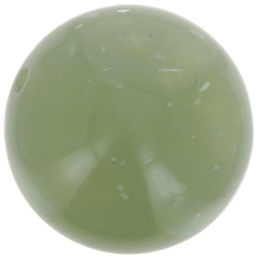 14 mm round beads in translucent resin - Mottled grey green x6