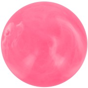 14 mm round beads in opaque resin - Bright pink marbled x6
