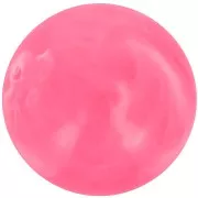 14 mm round beads in opaque resin - Bright pink marbled x6
