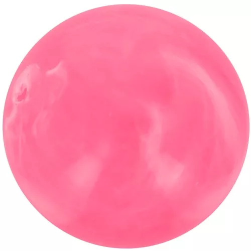 14 mm round beads in opaque resin - Bright pink marbled x6