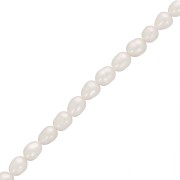 Freshwater beads rice grain - 5x4 mm - Grade AA- White x36cm