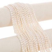 Freshwater beads rice grain - 5x4 mm - Grade AA- White x36cm