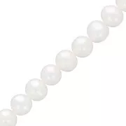 6.5x7mm Flattened round freshwater pearls - Grade AA- White x39cm
