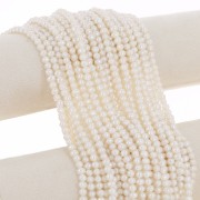 6x5mm Irregular baroque freshwater pearls - Grade AA White x35cm