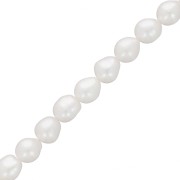 8x7mm Irregular oval freshwater pearls - Grade AAA White x38cm