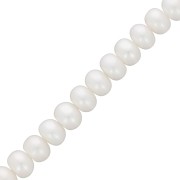 8x6mm Flattened round freshwater pearls - Grade AAA White x38cm|raw }}