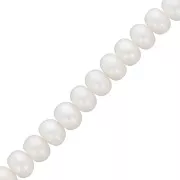 8x6mm Flattened round freshwater pearls - Grade AAA White x38cm