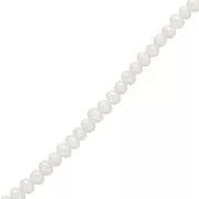 3x2.5mm Round flattened irregular freshwater pearls - Grade AA+ White x38cm