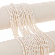 4x3mm Baroque freshwater pearls irregular oval - Grade AA White x37cm