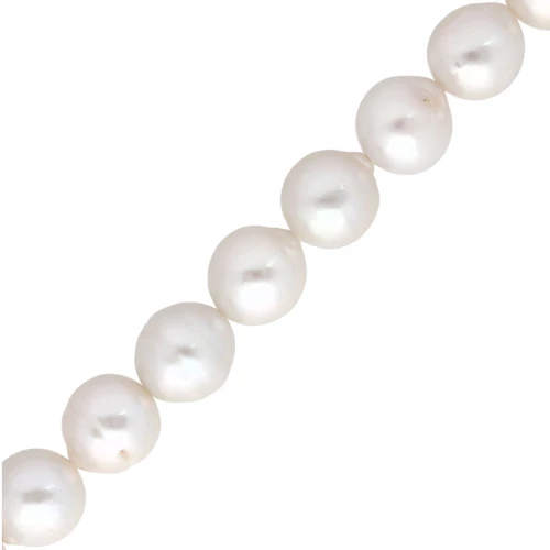 Freshwater beads nucleus round irregular 10 mm - Grade AA+ White x39cm