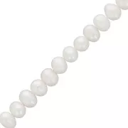 7x6mm Oval irregular freshwater pearls - Grade A White x34cm