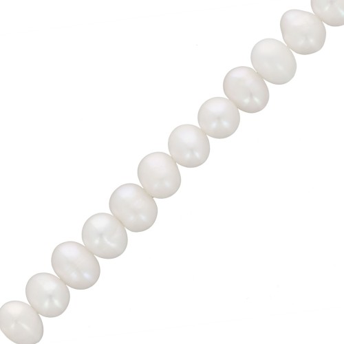 7x6mm Oval irregular freshwater pearls - Grade A White x34cm
