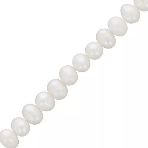 7x6mm Oval irregular freshwater pearls - Grade A White x34cm