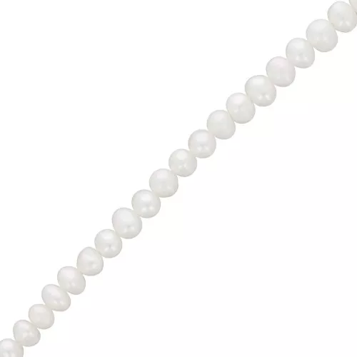 4.5x3.5mm Irregular oval freshwater pearls - Grade AA- White x37cm
