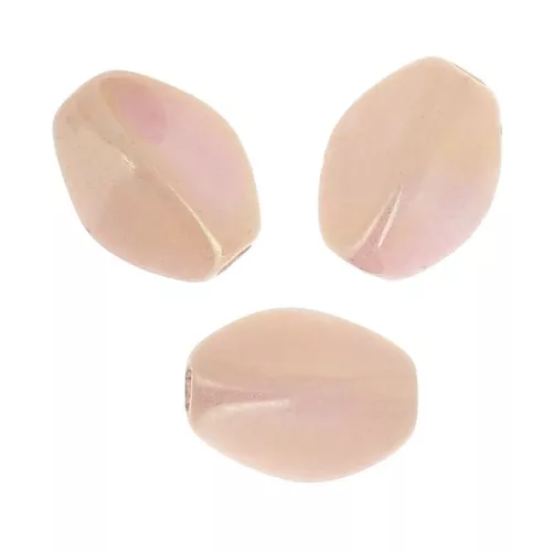 Pinch Beads 5x3 mm Opaque Rose Ceramic Look x50