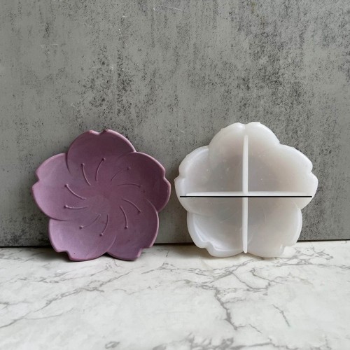 10.5x10.5cm x1 cherry blossom-shaped silicone cup mould