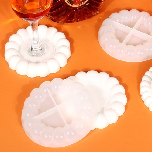 13cm flower coaster silicone mold x1
