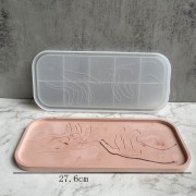 27x12cm Silicone mold for rectangular tray with hands x1
