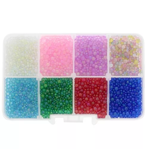 0.4-3mm Assorted round beads without hole - Multicolored x110g
