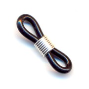 Eyeglass Chain Rubber End Loops - Black/Silver x4