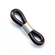 Eyeglass Chain Rubber End Loops - Black/Silver x4