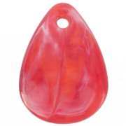 17 mm Curved Flower Petal Sequins in Acrylic - Marbled Light Red x15