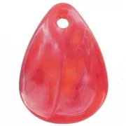 17 mm Curved Flower Petal Sequins in Acrylic - Marbled Light Red x15