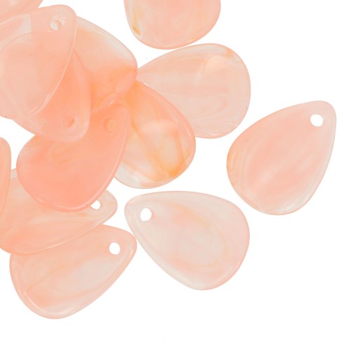 17mm Acrylic Curved Flower Petal Sequin - Marbled Peach x15