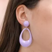 14mm Round opaque acrylic cabochon - Lilac x1