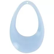 45x30mm Hollow drop pendant in opaque acrylic - Sky blue x1
