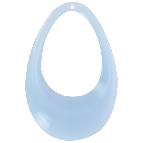 45x30mm Hollow drop pendant in opaque acrylic - Sky blue x1