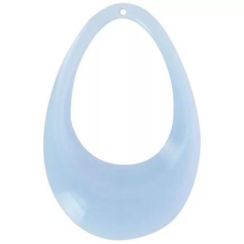 45x30mm Hollow drop pendant in opaque acrylic - Sky blue x1
