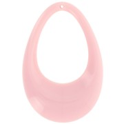 45x30mm Hollow drop pendant in opaque acrylic - Light pink x1
