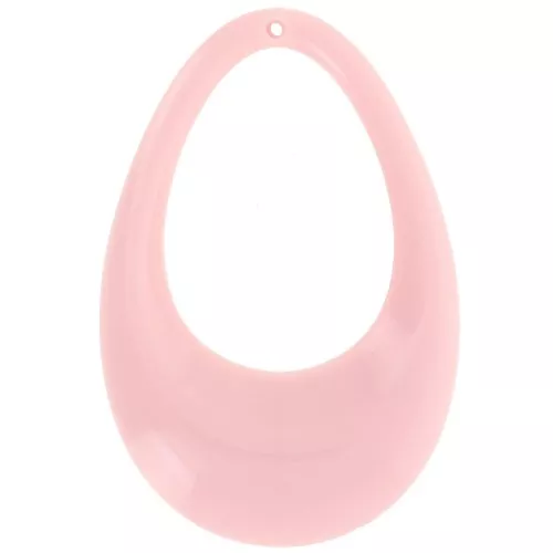 45x30mm Hollow drop pendant in opaque acrylic - Light pink x1
