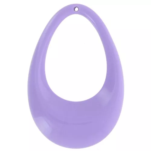 45x30mm Hollow drop pendant in opaque acrylic - Lilac x1