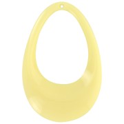 45x30mm Hollow drop pendant in opaque acrylic - Pale yellow x1|raw }}