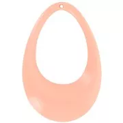 45x30mm Hollow drop pendant in opaque acrylic - Peach x1