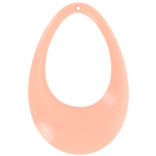 45x30mm Hollow drop pendant in opaque acrylic - Peach x1