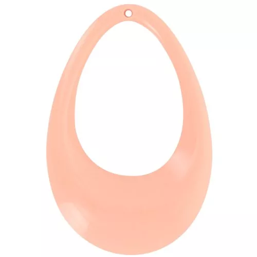 45x30mm Hollow drop pendant in opaque acrylic - Peach x1