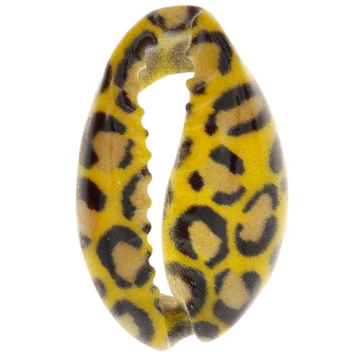 18-23mm Cauri shell leopard print - Yellow - Ochre - Black x1