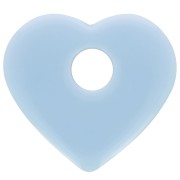 27x30mm opaque acrylic heart pendant - Bleu ciel x1