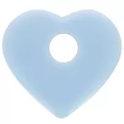 27x30mm opaque acrylic heart pendant - Bleu ciel x1