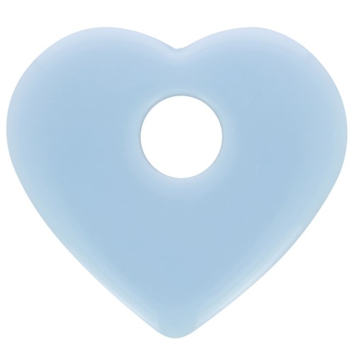 27x30mm opaque acrylic heart pendant - Bleu ciel x1