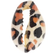 18-23mm Cauri shell leopard print - Ecru - Caramel - Black x1|raw }}