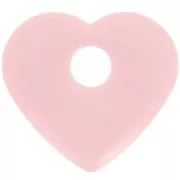 27x30mm Opaque acrylic heart pendant - Light pink x1