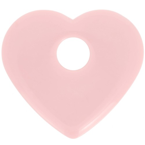 27x30mm Opaque acrylic heart pendant - Light pink x1