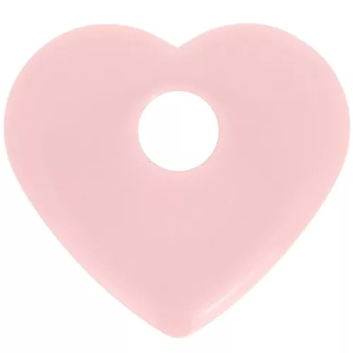 27x30mm Opaque acrylic heart pendant - Light pink x1