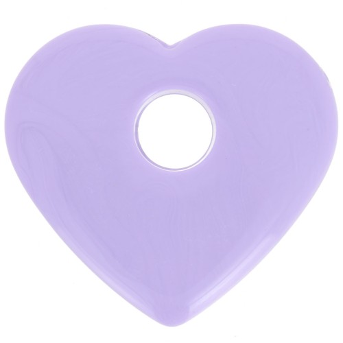 27x30mm Opaque acrylic heart pendant - Lilac x1