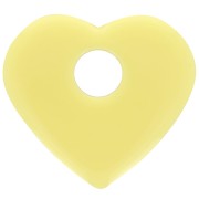 27x30mm Opaque acrylic heart pendant - Pale yellow x1|raw }}