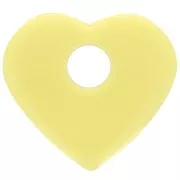 27x30mm Opaque acrylic heart pendant - Pale yellow x1